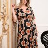 Ropa Premama Seraphine | Vestido Curve Midi Premama Bohemio Con Envoltura