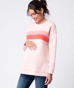 Ropa Premama Seraphine | Sueter Premama A Lactancia Color Block Degradado Rosa