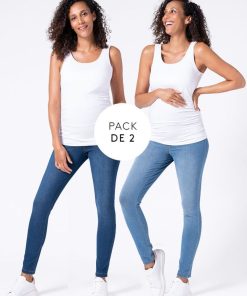 Ropa Premama Seraphine | Pack De 2 Jeggings Premama Superelasticos