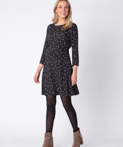 Ropa Premama Seraphine | Vestido Lactancia Premama Lunares - Negro