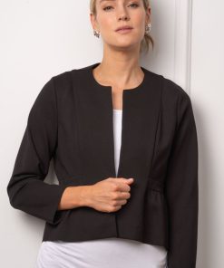 Ropa Premama Seraphine | Chaqueta Negra De Premama De Peplum