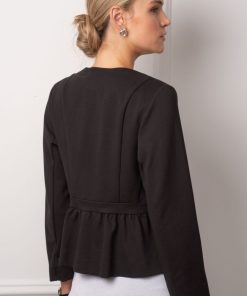 Ropa Premama Seraphine | Chaqueta Negra De Premama De Peplum