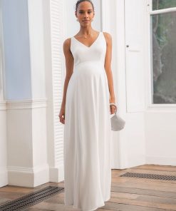 Ropa Premama Seraphine | Vestido De Novia Premama Con Encaje Desmontable