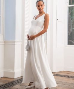 Ropa Premama Seraphine | Vestido De Novia Premama Con Encaje Desmontable