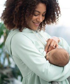 Ropa Premama Seraphine | Sudadera Con Capucha Fruncida De Maternidad A Lactancia Verde Menta