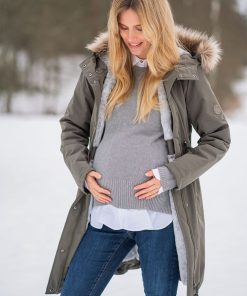 Ropa Premama Seraphine | Parka Premama 3 En 1 De Invierno - Caqui