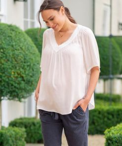 Ropa Premama Seraphine | Blusa Premama Blanca Bohemia