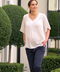 Ropa Premama Seraphine | Blusa Premama Blanca Bohemia