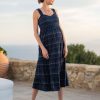 Ropa Premama Seraphine | Vestido Midi De Punto Bohemio De Algodon Premama Y De Lactancia