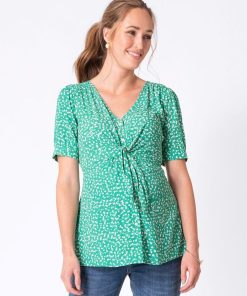 Ropa Premama Seraphine | Camiseta Premama Con Estampado Floral Verde