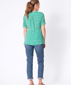 Ropa Premama Seraphine | Camiseta Premama Con Estampado Floral Verde