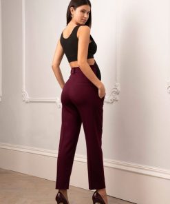 Ropa Premama Seraphine | Pantalon Ajustado De Premama Ciruela