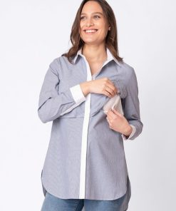 Ropa Premama Seraphine | Blusa Premama Y Lactancia A Rayas De Algodon