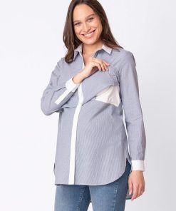 Ropa Premama Seraphine | Blusa Premama Y Lactancia A Rayas De Algodon