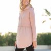 Ropa Premama Seraphine | Sudadera Rosa Con Capucha De Maternidad A Lactancia Con Camiseta Interior Integrada