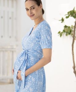 Ropa Premama Seraphine | Vestido Premama Y Lactancia Midi Estampado