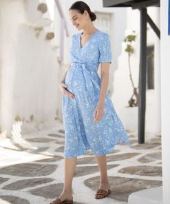 Ropa Premama Seraphine | Vestido Premama Y Lactancia Midi Estampado