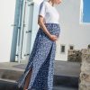 Ropa Premama Seraphine | Maxivestido Floral Azul Premama Y De Lactancia