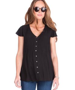 Ropa Premama Seraphine | Blusa Premama Con Drapeado - Negro