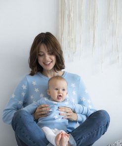 Ropa Premama Seraphine | Conjunto De Jerseis De Punto Con Estrellas Azules A Juego De Mama & Mini