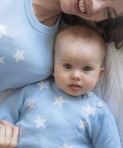 Ropa Premama Seraphine | Conjunto De Jerseis De Punto Con Estrellas Azules A Juego De Mama & Mini