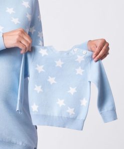 Ropa Premama Seraphine | Conjunto De Jerseis De Punto Con Estrellas Azules A Juego De Mama & Mini