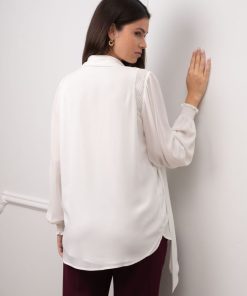 Ropa Premama Seraphine | Blusa De Premama Blanca Con Lazo En La Parte Delantera