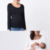 Ropa Premama Seraphine | Camiseta Lactancia Premama- Pack De 2 Blanco Y Negro