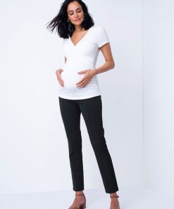 Ropa Premama Seraphine | Pantalones Negros De Premama Slim Leg - Sobre Vientre